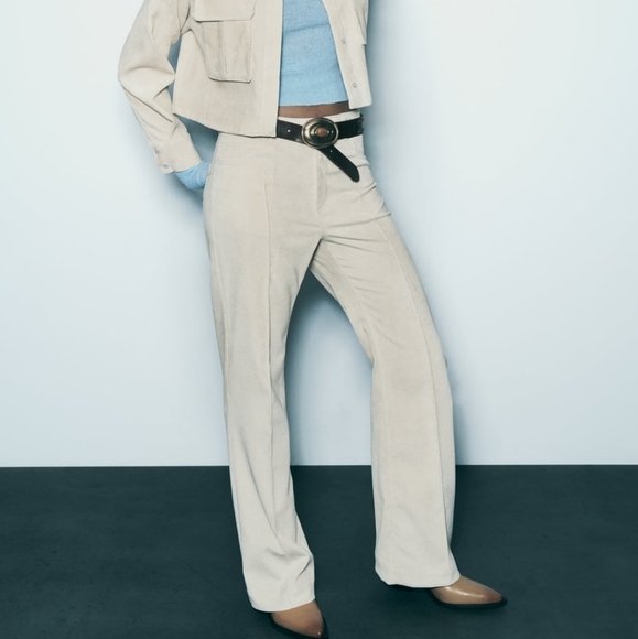 🆕️ Zara Straight Leg Corduroy Pants - Picture 1 of 5
